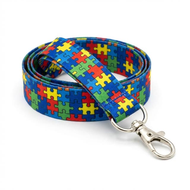 Fabricação de cordões para crachá em Salvador - Cordão Autismo (Quebra-Cabeça)