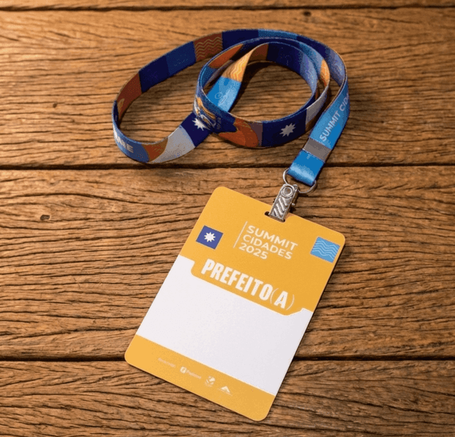 Produção de lanyards personalizados em Rio de Janeiro - Summit Cidades 2025 